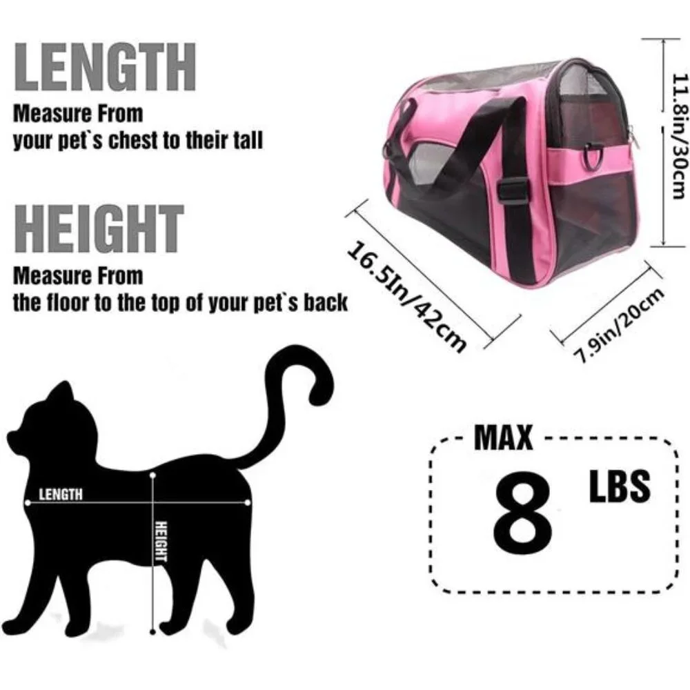 Cat Carrier,Soft-Sided Pet Travel Carrier for Cats,Dogs Puppy Comfort Portable